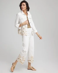 Floral Cutout Denim Jacket