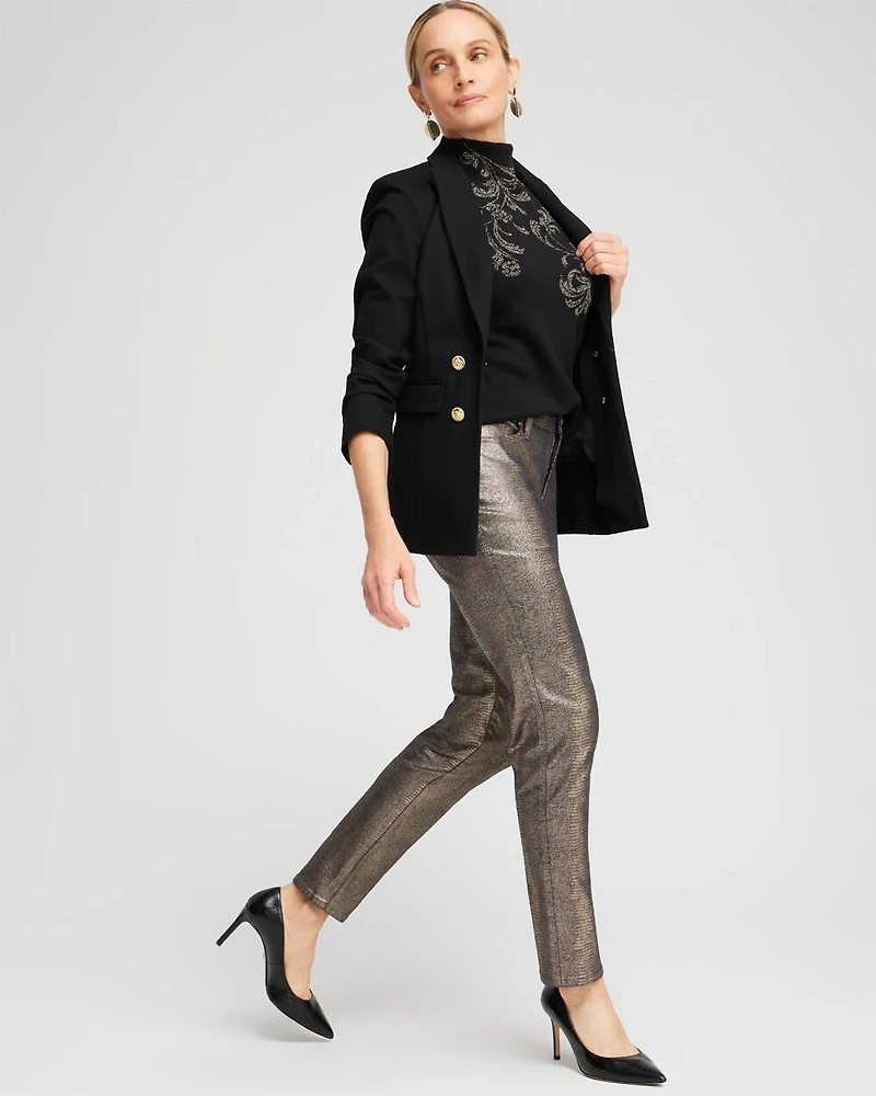 Girlfriend Coated Ankle Jeans