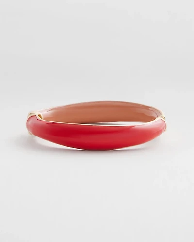 Coral Hinge Bangle Bracelet