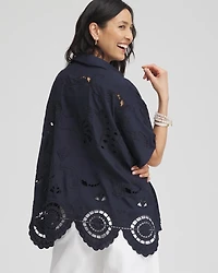 Eyelet Poncho