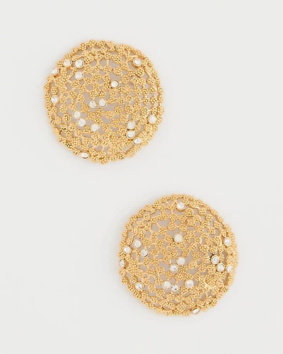 Sea Foam Medallion Stud Earrings