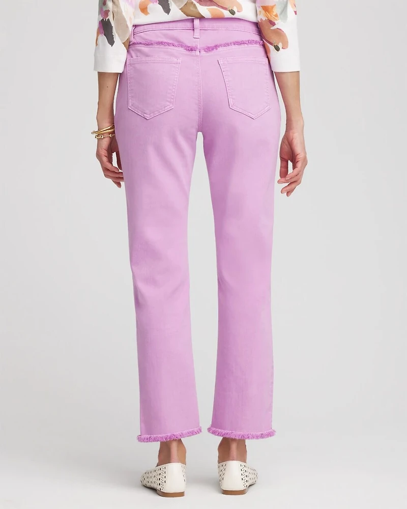 Girlfriend Frayed Cropped Jeans