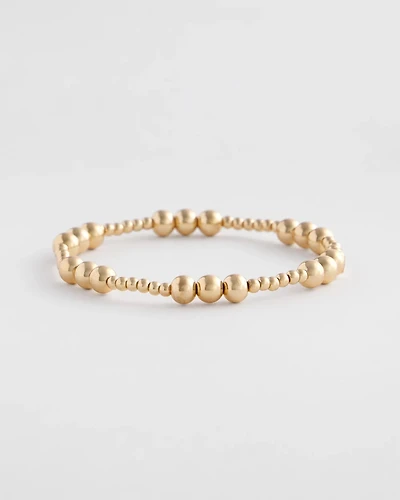 Gold-tone Small Bead Stretch Bracelet