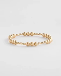 Gold-tone Small Bead Stretch Bracelet