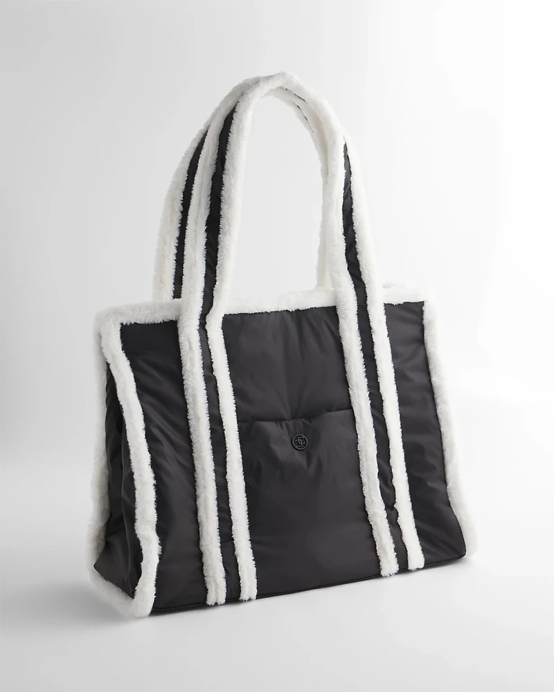 Faux Fur Sporty Tote Bag