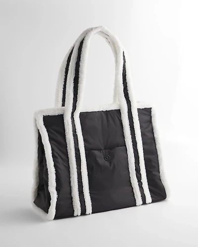 Faux Fur Sporty Tote Bag