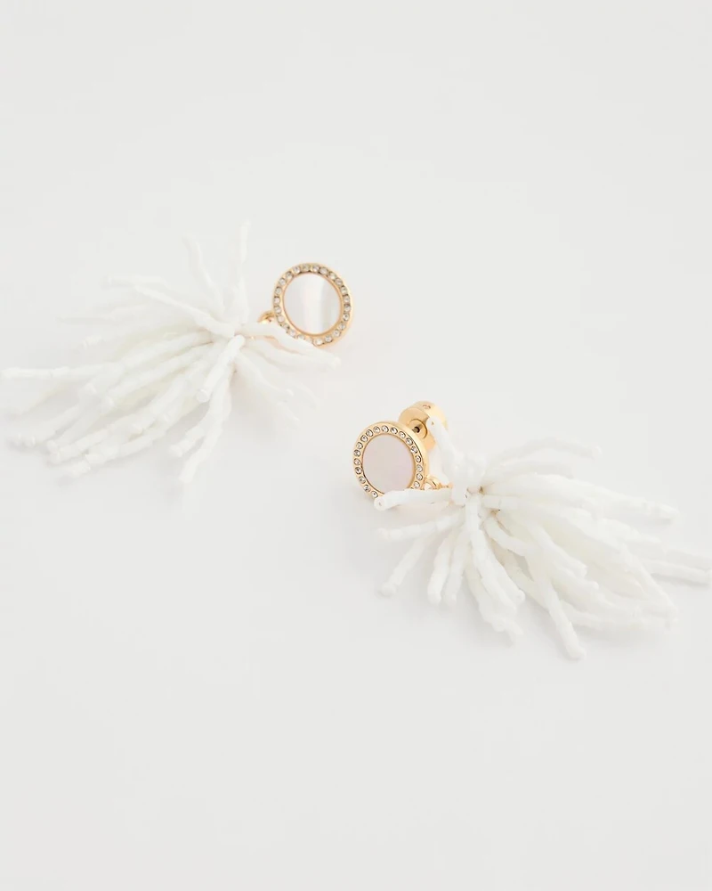White Shell Firework Earrings