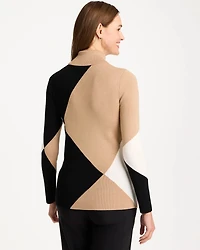 Intarsia Ella Colorblock Turtleneck Sweater
