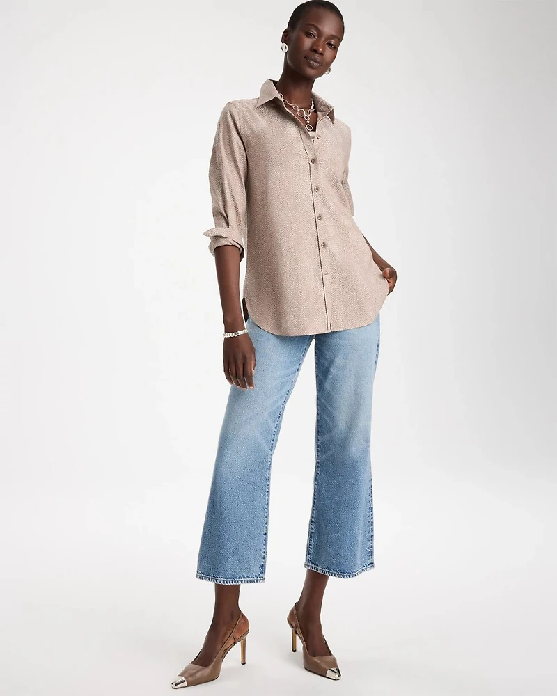 No Iron™ Stretch Animal Jacquard Shirt