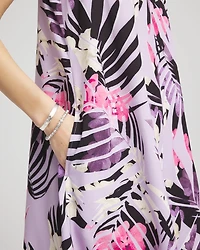 Zenergy® Floral Palms Lightweight Midi Dress