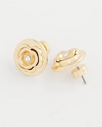 Lucky Coin Flower Stud Earrings