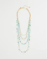 Multi-Strand Aqua Layering Necklace