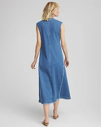 Frayed Denim Maxi Dress