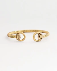 Equestrian Horsebit Goldtone Cuff Bracelet