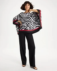 Woven Animal Print Poncho