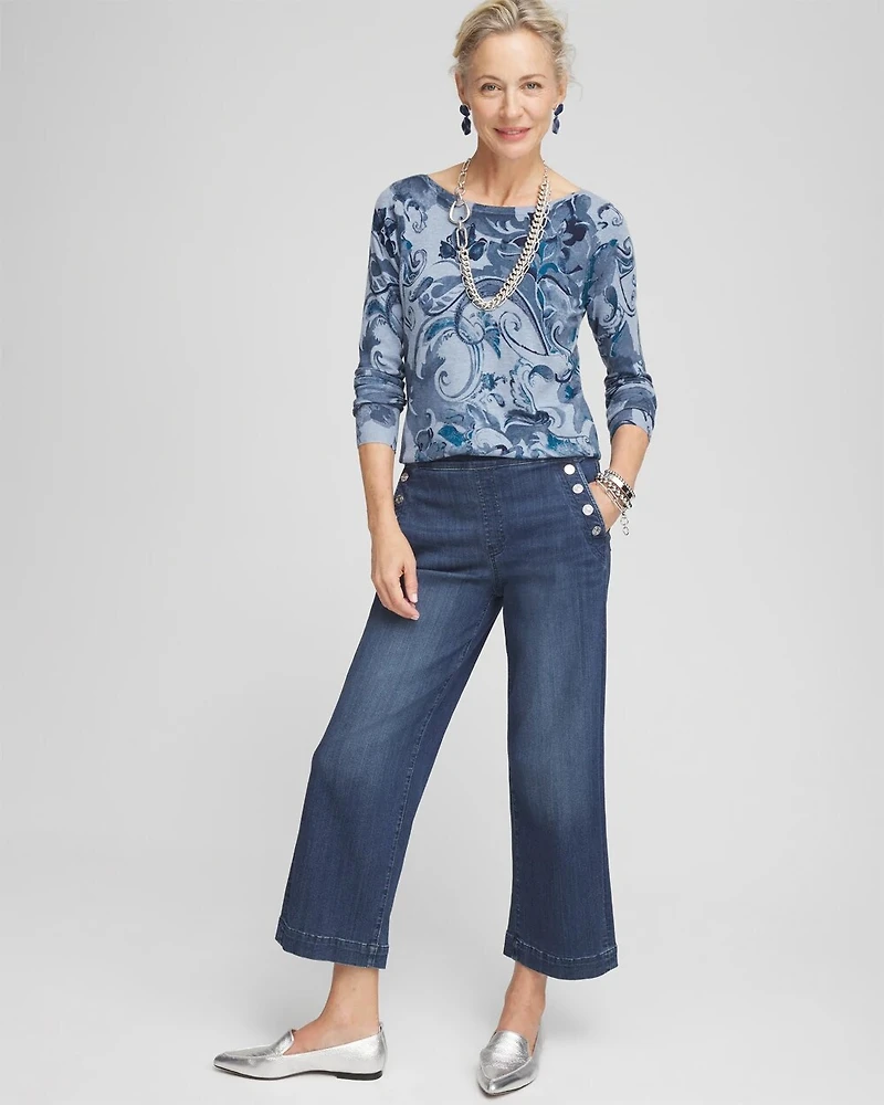 Floral Long Sleeve Pullover Sweater