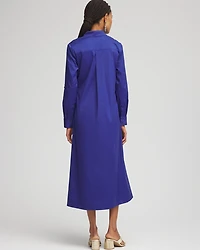 Wrap Belt Poplin Midi Shirtdress