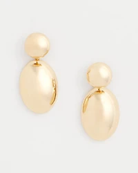 Gold Oval Drop Earrings