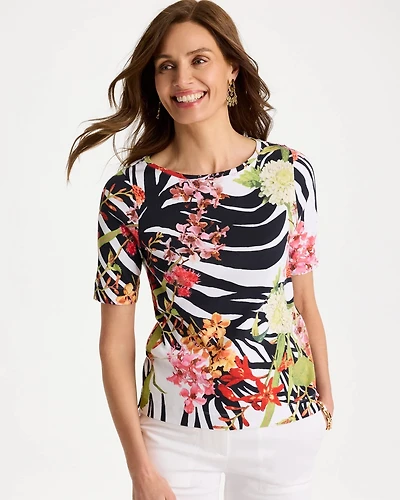 Tropical Nights Pima Elbow Sleeve Tee