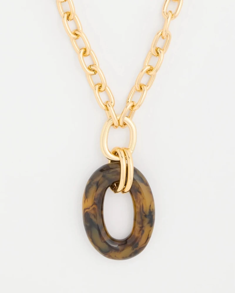 Short Tortoise Pendant Necklace