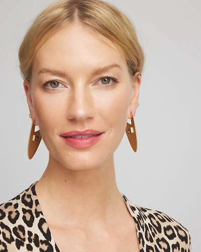 Gold Triangle Linear Earrings