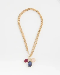 Multi-color Stone Convertible Necklace