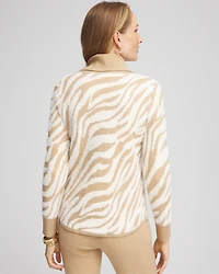 Zenergy® Zebra Cowl-Neck Top