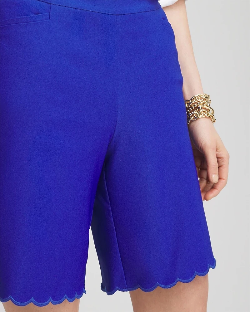 Brigitte™ Pull-On Scallop-Hem Shorts