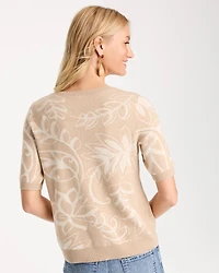 Ella Soutache Short-Sleeve Sweater