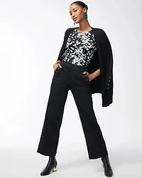Pull-On Wide Leg Ankle Jeans