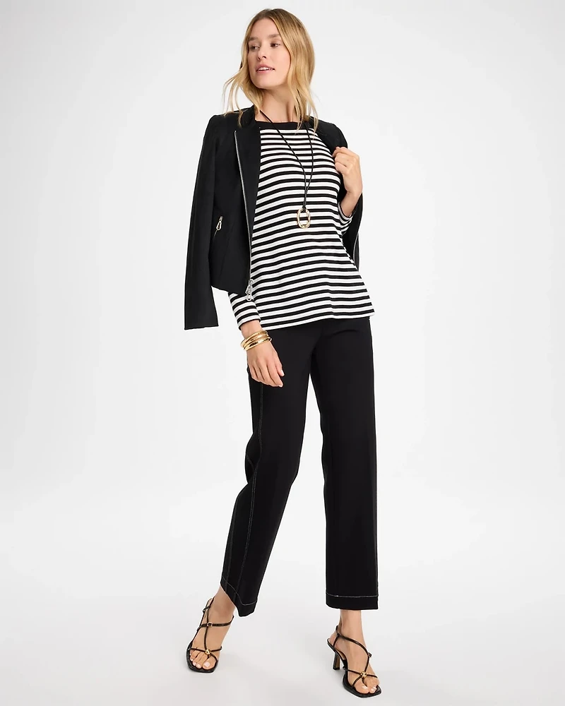 Striped Pima Cotton Boatneck Tee