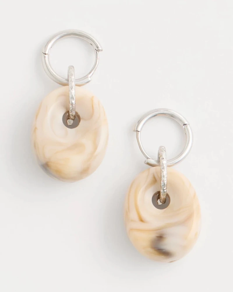 Neutral Drop Hoop Earrings