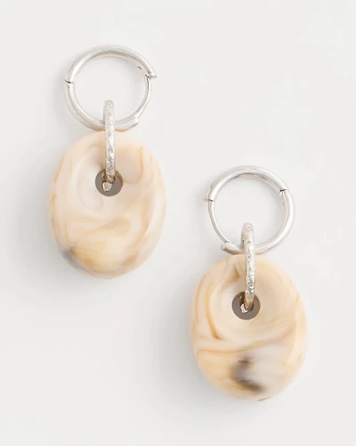 Neutral Drop Hoop Earrings