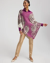 Shimmer Paisley Poncho