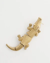 Goldtone Crocodile Brooch