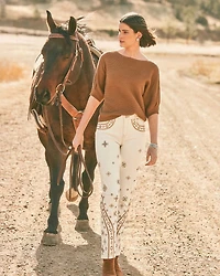 Embellished Girlfriend Slim Ankle Jeans