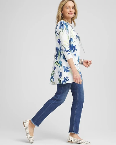 Girlfriend Slim Frayed Ankle Jeans