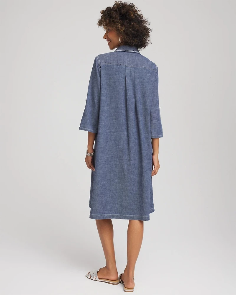 Hemp-Denim Short Dress