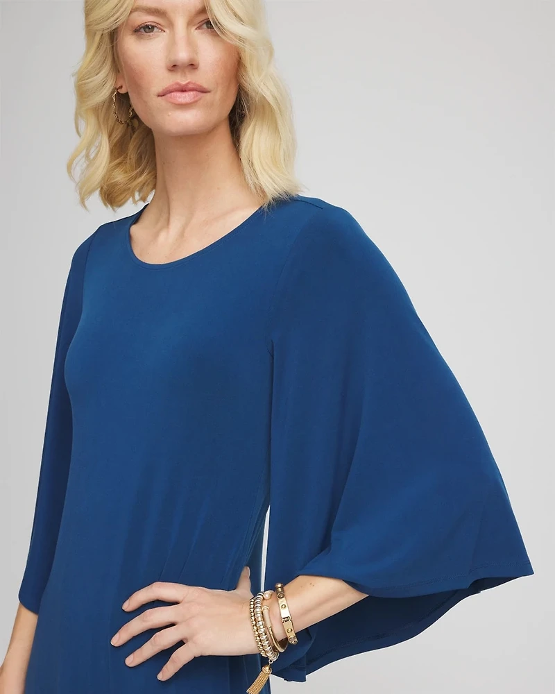 3/4 Flutter-Sleeved Maxi Dress