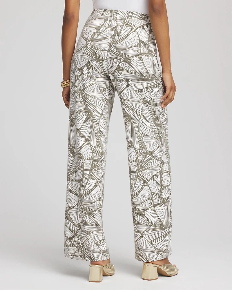 Travelers™ Abstract Leaf Print Knit Wide-Leg Pants