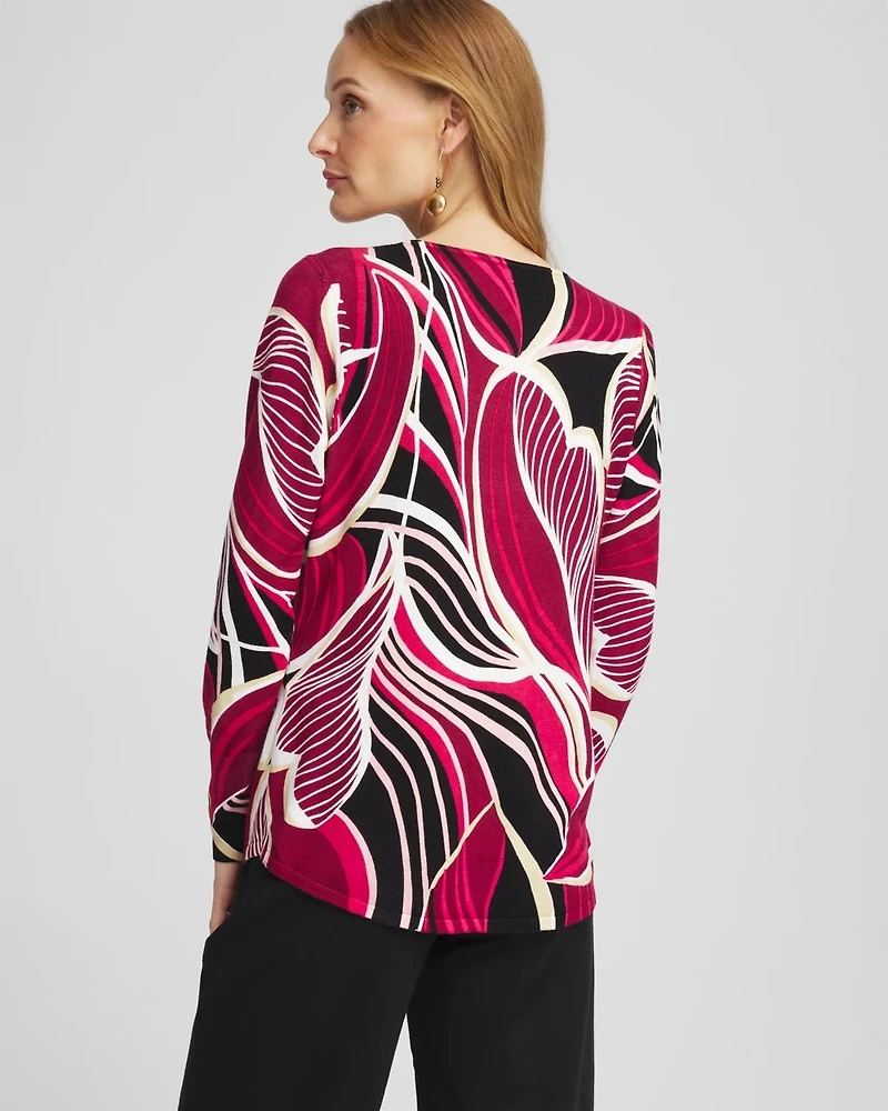 Leaf V-Neck Pullover Sweater