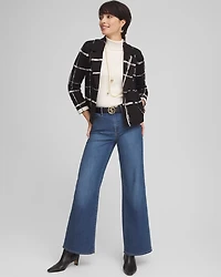 Cropped Double-Breasted Sweater Blazer