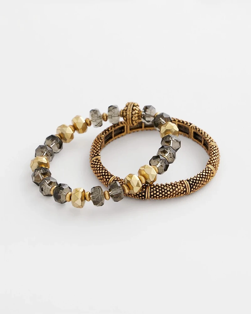 Beaded Stretch Set of Two Bracelets