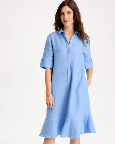 Linen Flounce Dress