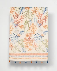 Sea Life Tassel Oblong Scarf