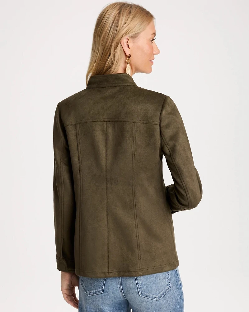 Faux Suede Safari Jacket