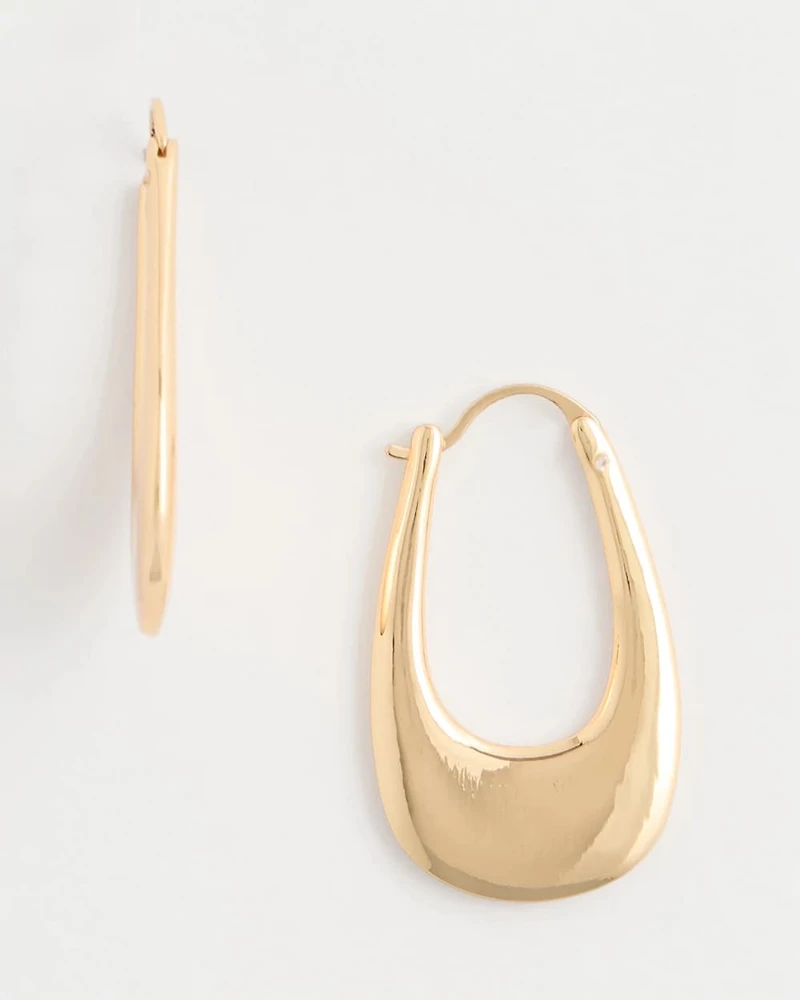 Goldtone Front To Back Hoop Earrings