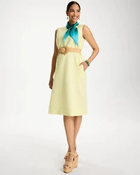 Linen-Cotton Henley Dress