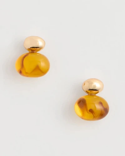 Amber Resin Stud Earrings