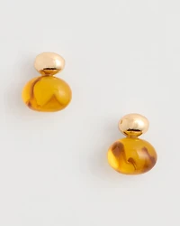 Amber Resin Stud Earrings